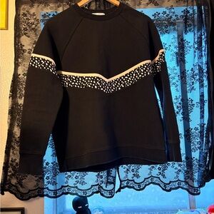 White Fox Black Sweatshirt